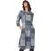 Roman Patchwork Cowl Neck Button Detail Dress