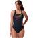 Speedo Womenss Printed Medalist Swimsuit in Navy Pink