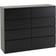 SECONIQUE Malvern Black Chest of Drawer 121.5x100.1cm