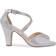 Paradox London Kesha Shimmer Block Heel Sandals Silver