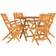 vidaXL octagon, with armrest Garden Patio Dining Set, 1 Table incl. 4 Chairs