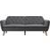 Novogratz Tallulah Memory Gray Velvet Sofa 210.8cm 2 personers