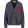 Ami Paris Logo Cardigan Gray