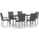 vidaXL Dining Set 7 Piece Rattan Gray Poly Rattan Ensemble repas de patio, 1 Table incluse 6 Chaises