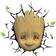 Marvel 3D LED Light Baby Groot Face 3D Nattlampa