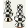 Mackenzie-Childs Courtly Check Enamel Salt Pepper Shakers Spice Mill