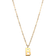 Ani Jewels Plain Letter Necklace - Gold/Emerald