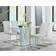 Armen Living Amanda White Dining Set 32x51" 5