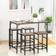 Homcom Industrial L-Shaped Rustic Brown/Black Dining Set 60x100cm 5pcs