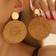 Shein 1pair Women's Multicolor Woven Large Round Disc Dangle Earrings