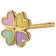 Stine A Love Heart Clover Earring - Gold/Multicolour