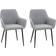 Homcom Upholstered Light Grey Kitchen Chair 81cm 2pcs