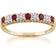 Gemondo Classic Half Eternity Ring - Gold/Ruby/Diamonds