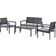 OutSunny 84B-642V70CF Outdoor Lounge Set, 1 Table incl. 2 Chairs & 1 Sofas