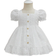 Shein Baby Eyelet Embroidery Puff Sleeve Ruffle Hem Dress - White