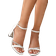 Shein Rhinestone & Glitter Embellished Chunky Heel Party Sandals W - White
