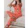 Casual Soft Cute Print Pajama Set Loose Short Sleeve Tops & Elastic Waist Pants Set Women‘s Sleepwear & Loungewear (CD)