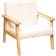 Atmosphera Fauteuil En Bois Basile Ecru Blanc L 43 x H 46 cm