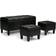 WyndenHall Lancaster Midnight Black Faux Leather Storage Bench 44x20"