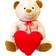 Bamse med Rødt Hjerte Stor 60 cm