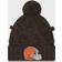 New Era Cleveland Browns Women's Brown Toasty Cuffed Knit Hat with Pom