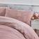 Brentfords Waffle Fleece Duvet Cover Pink (260x220cm)