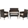 Songmics 4pcs Loungeset, 1 Bord inkl. 2 Stolar & 1 Soffor