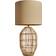 MiniSun Contemporary Small Beige/Gold Table Lamp 16cm