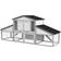 Pawhut Large Rabbit Hutch with Run, Tray, Ramp, Pig