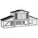 Pawhut Large Rabbit Hutch with Run, Tray, Ramp, Pig