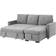 Lilola Home Serenity Gray Sofa 87.5" 3 Seater