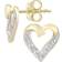 Jewelco London Heart Studs - Gold/Diamondsb