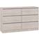 SECONIQUE Malvern 6 Urban Snow Chest of Drawer 121x78cm