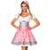 Dirndline Dirndl Ljusblå Blommor Deluxe