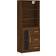 vidaXL Highboard ‎1 Glass Door 3 Drawers Brown Oak Aparador 69.5x180cm