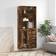 vidaXL Highboard ‎1 Glass Door 3 Drawers Smoked Oak Sideboard 69.5x180cm