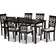 Baxton Studio Dallas Modern Grey / Dark Brown Dining Set 35.4x59.1" 7