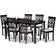 Baxton Studio Dallas Modern Grey / Dark Brown Dining Set 35.4x59.1" 7