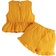 Shein Baby Bow Front Ruffle Hem Tank Top & Shorts - Mustard Yellow