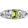 Harmony Emerald Cut Ring - Silver/Peridot