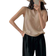 Shein Dazy Solid Round Neck Knit Top - Khaki
