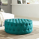 modway Amour Button-Tufted Teal Pouffe 16.5"