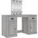 vidaXL 130x50x132.5cm Grey Sonoma Toiletbord 50x130cm