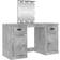 vidaXL 130x50x132.5cm Concrete Grey Toiletbord 50x130cm