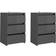 vidaXL Engineered Wood High Gloss Grey Sängbord 35x40cm 2st
