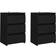 vidaXL Engineered Wood Black Mesita de noche 35x40cm 2pcs