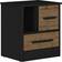 Madrid Seconique Black/Acacia Effect Bedside Table 40x50cm