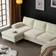 Karl Home Convertible Creamy-White Sofa 110.2" 4 Seater