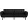 Novogratz Brittany Futon Black Faux Leather Sofa 207cm 3 Seater