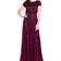 Adrianna Papell Short Sleeve Beaded Blouson Gown - Cassis